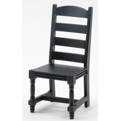 Ladder Back side Chair, Black