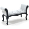 Settee, Black With Gray Fabric