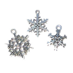 Silver Snowflake Ornament, 3pc