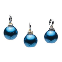 Royal Blue Pearl Ornaments, 3pc