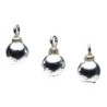 Shiny Silver Ornaments, 3pc
