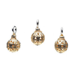 Gold Filigree Ornaments, 3pc