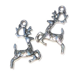 Silver Reindeer Ornament, Pkg 2