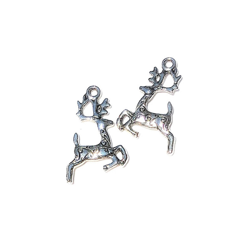 Silver Reindeer Ornament, Pkg 2