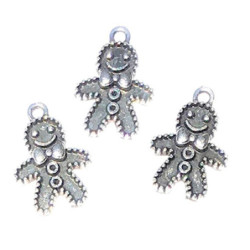 Silver Gingerbread Man Ornament, 3 PK
