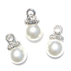 White Pearl Ornament, 3pc