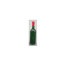 Green Wine Bottle w/ Red Lid - Unlabeled