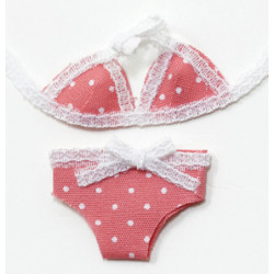 Bikini, Pink with White Polka Dots