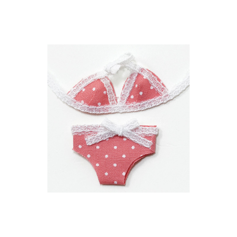 Bikini, Pink with White Polka Dots