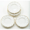 Gold Edge White Fluted Plates, 4PC