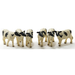 Black and White Cow, 6pc