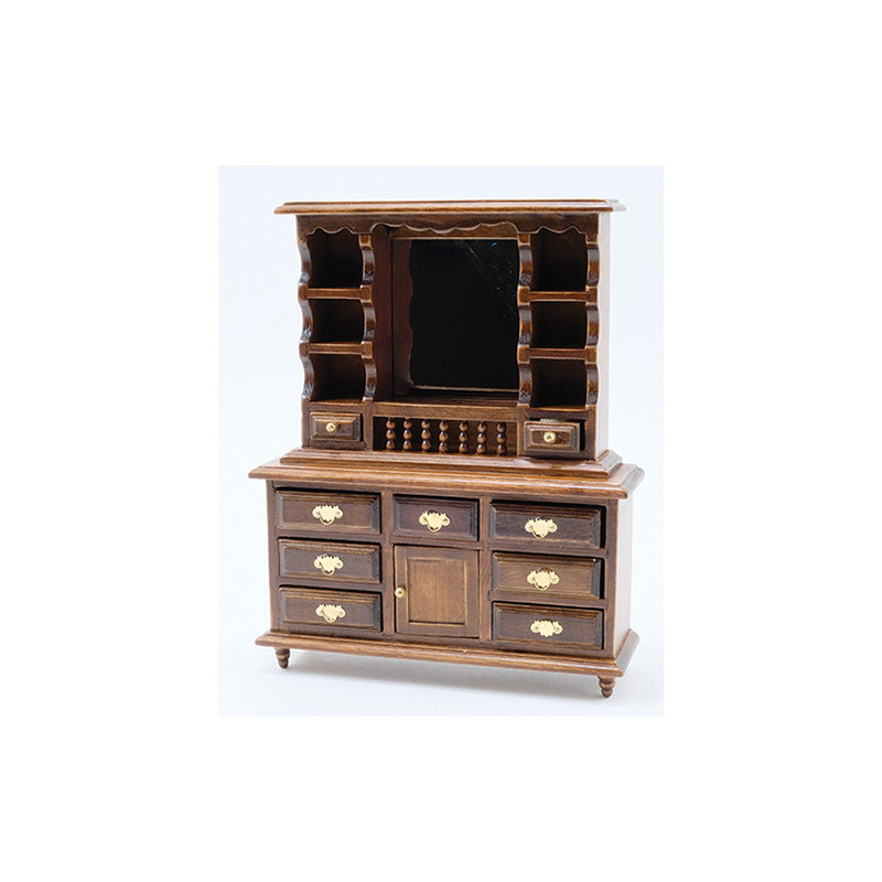 Walnut Dresser with Mirror