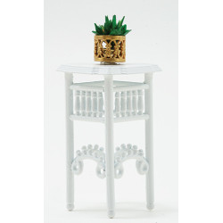 Plant Stand with Plant  White
