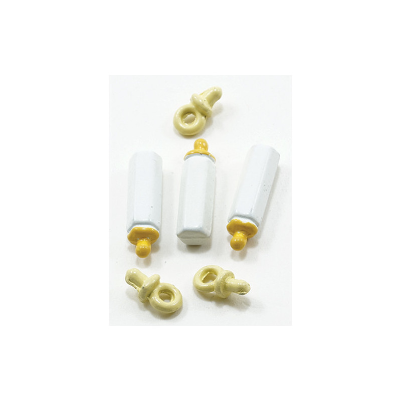 Yellow Baby Bottles and Pacifiers Set  6pc    