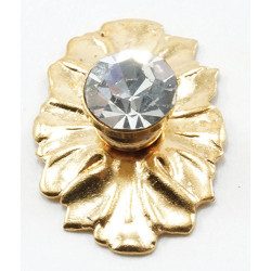 Crystal Medallion Knob  Brass  2 Pk