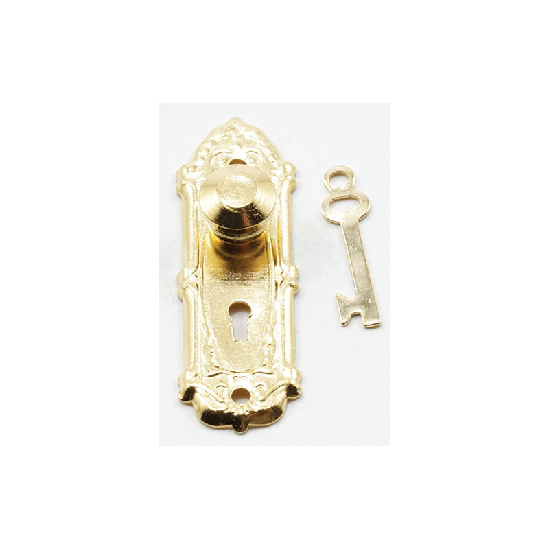 Opryland Door Handle Set with Key  Brass