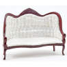 Victorian Sofa  Mahogany   White Brocade    