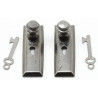 Door Knob with Key Plate  2PK  Pewter