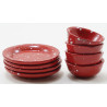 Red Enamelware Dishes  8Pc    