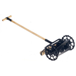 Black Old-Fashioned Lawn Mower