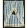 Gingham Blue Kitchen Curtain