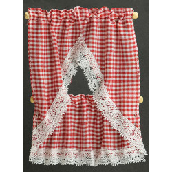 Gingham Red Kitchen Curtains