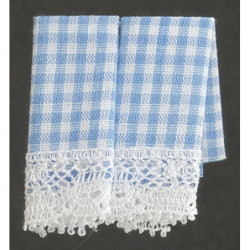 KITCHEN DISH TOWELS: GINGHAM BLUE