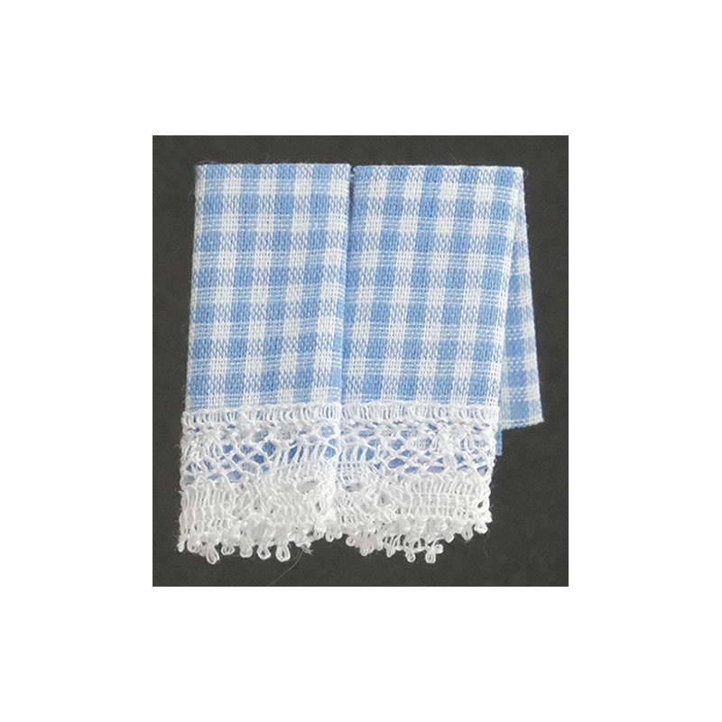 KITCHEN DISH TOWELS: GINGHAM BLUE