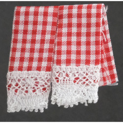 KITCHEN DISH TOWELS, GINGHAM RED
