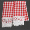 KITCHEN DISH TOWELS, GINGHAM RED