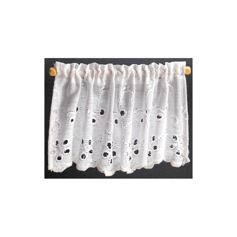 CURTAIN: EMBROIDERED TIER, WHITE