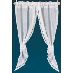 DEMI CURTAINS: TIE BACK, WHITE