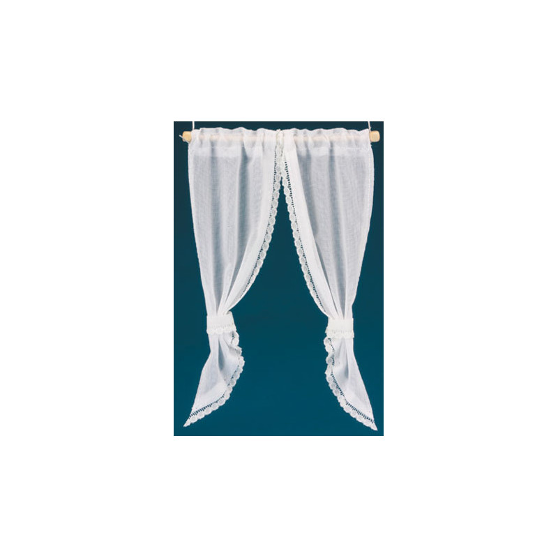 DEMI CURTAINS: TIE BACK, WHITE