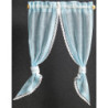 DEMI CURTAINS: TIE BACK, BLUE