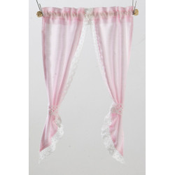 DEMI CURTAINS: TIE BACK, PINK