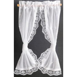 TIE BACK: RUFFLED SHEER 7 IN, WHITE