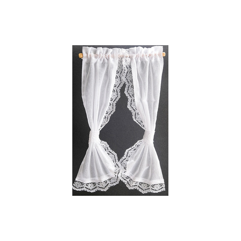 TIE BACK: RUFFLED SHEER 7 IN, WHITE