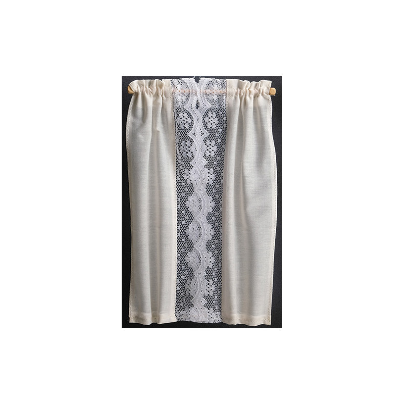 CURTAIN: CHAMPAGNE/WHITE LACE