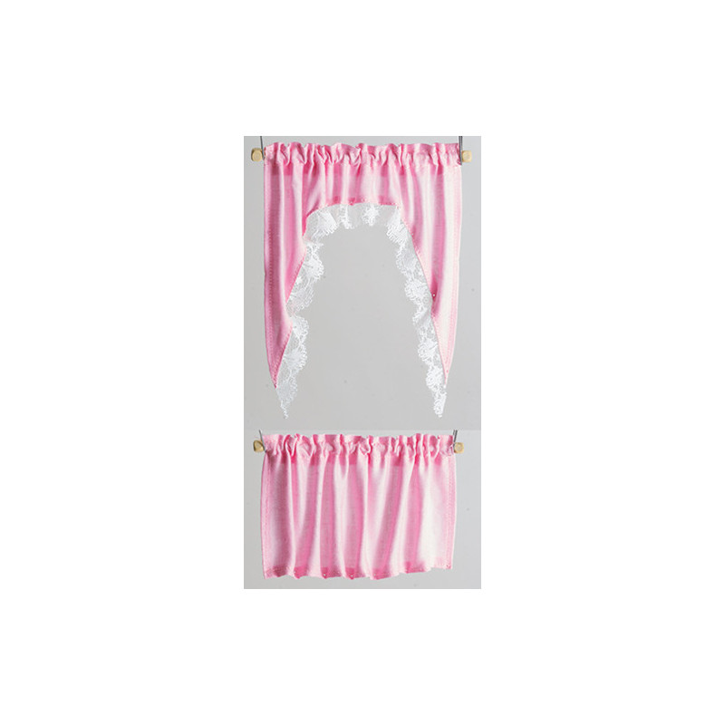 CURTAINS: RUFFLED CAPE SET, PINK