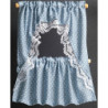 CURTAINS: RUFFLED CAPE, BLUE DOTS