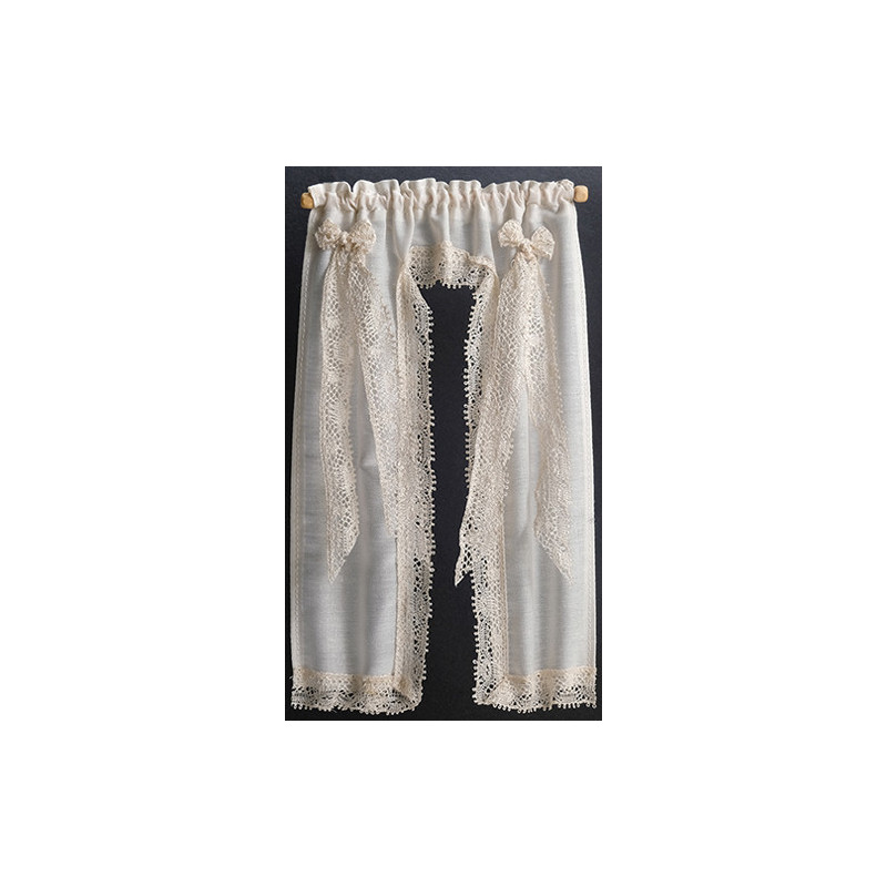 CURTAINS: VICTORIAN PRISCILLA, ECRU