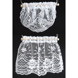 CURTAINS: COUNTRY CROCHET LACE, WHITE