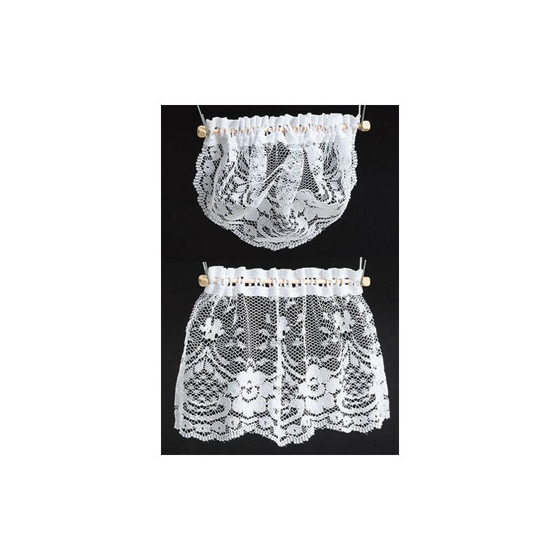 CURTAINS: COUNTRY CROCHET LACE, WHITE