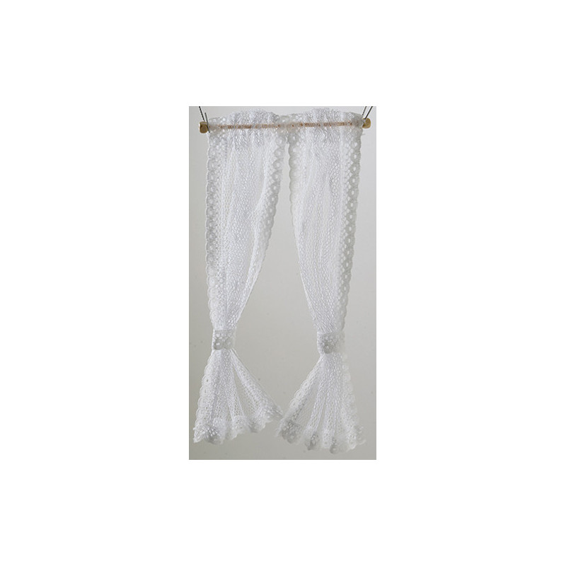 CURTAINS: LACE CURTAIN, WHITE