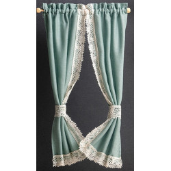 TIE-BACK CURTAINS, GARDEN GREEN