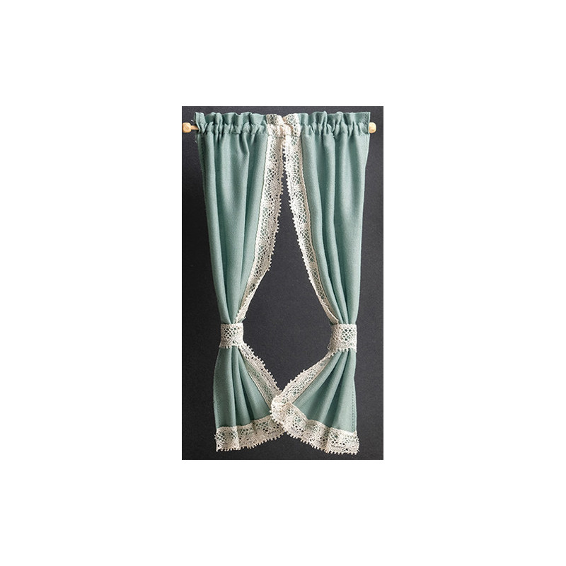 TIE-BACK CURTAINS, GARDEN GREEN