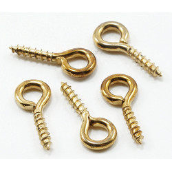 BRASS SCREW EYES, 12/PK