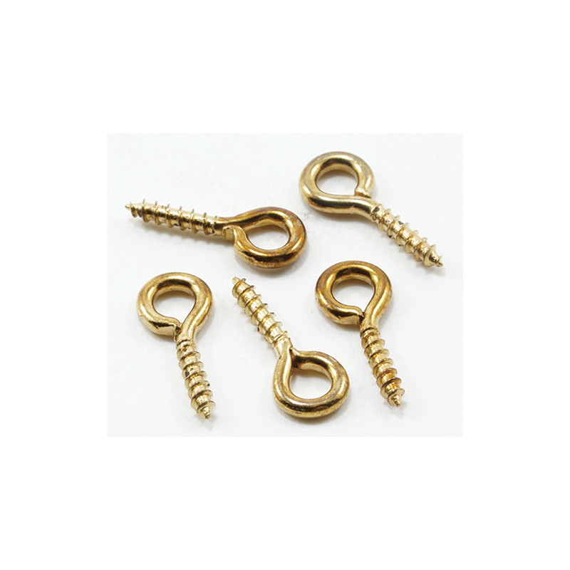 BRASS SCREW EYES, 12/PK