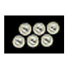 SMALL ROUND ESCUTCHEONS 6PCS SILVER