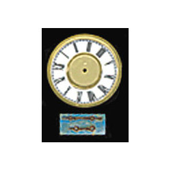6IN WHITE ROMAN DIAL W/HANDS/BRASS BACKP